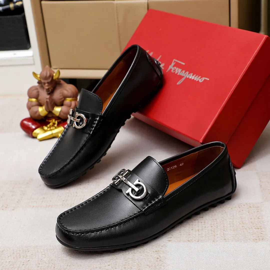 Men's shoes 💰360 🕷🕷【Ferragamo】Ferragamo Popular fashionable casual slip-on shoes🇨🇳Official website counter 1:1 production, original mold opening💯Good quality visible, imported high-end first-layer calfskin, luxurious pigskin lining🌿Very clear texture, high-quality waterproof, non-slip and wear-resistant outsole🎋High quality and low price, truly handmade🍓Color, code number 38-45